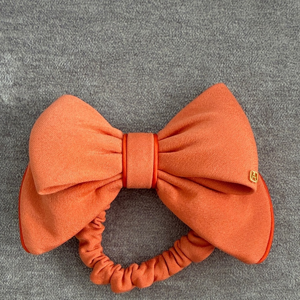 Alexandre de Paris Orange Bow Hair Tie